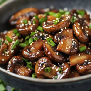 Champignons sautés à la sauce soja